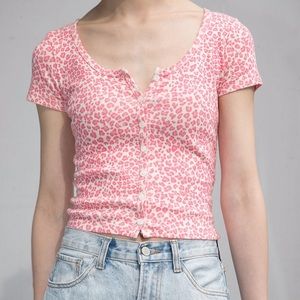 Brandy Melville cheetah pink zelly top